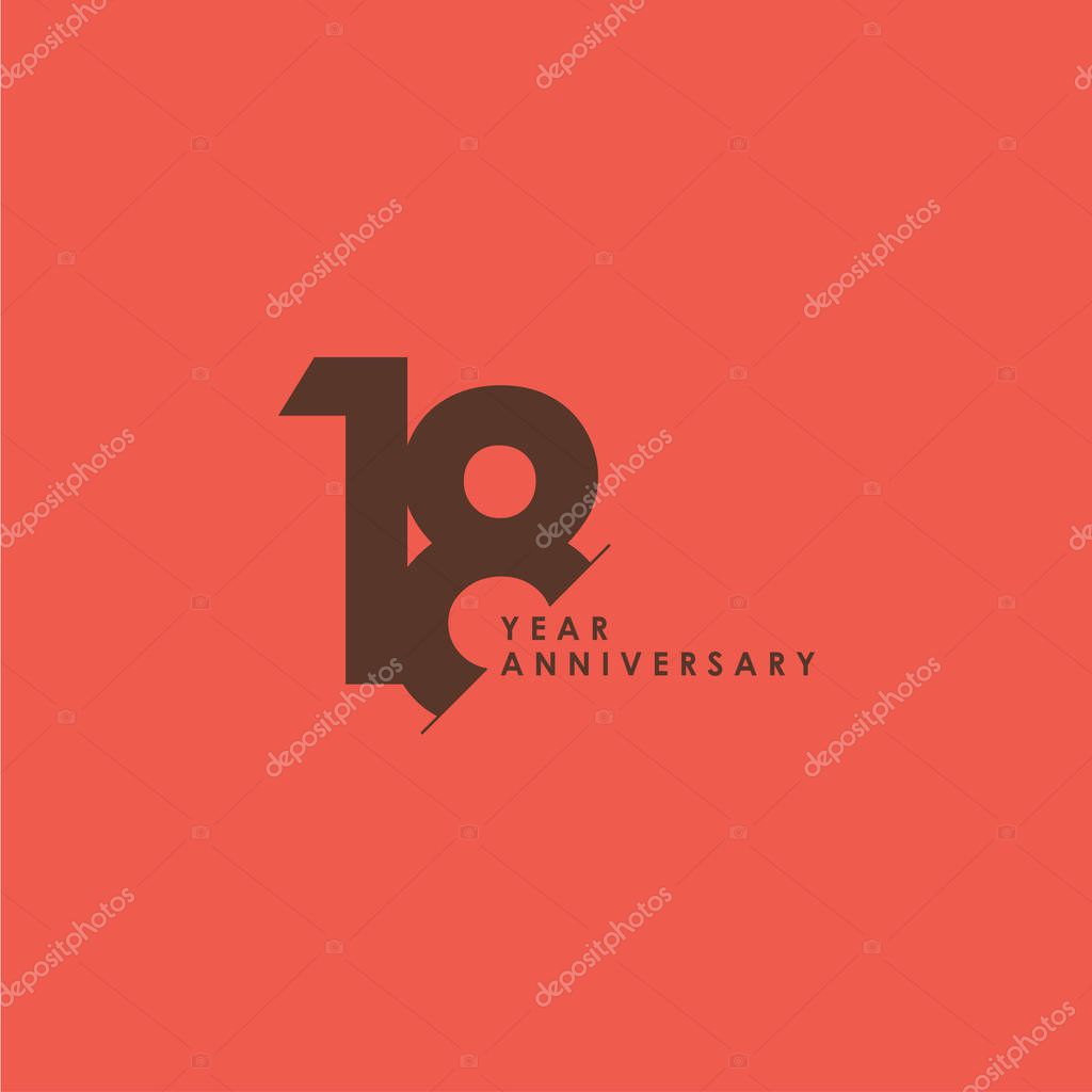 18 Years Anniversary Celebration Vector Template Design Illustration