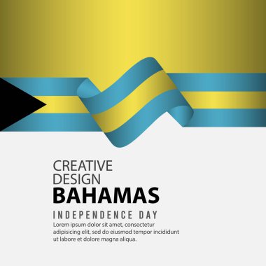 Bahamalar Bağımsız Gün Afiş Yaratıcı Tasarım İllüstrasyon Vektör Şablonu