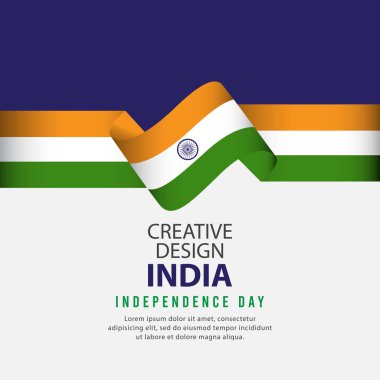 Hindistan Bağımsız Gün Afiş Yaratıcı Tasarım İllüstrasyon Vektör Şablonu