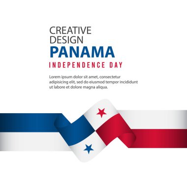 Panama Bağımsız Gün Afiş Ilıçlı Tasarım İllüstrasyon Vektör Şablonu