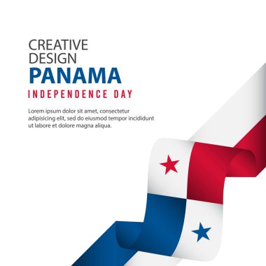 Panama Bağımsız Gün Afiş Ilıçlı Tasarım İllüstrasyon Vektör Şablonu