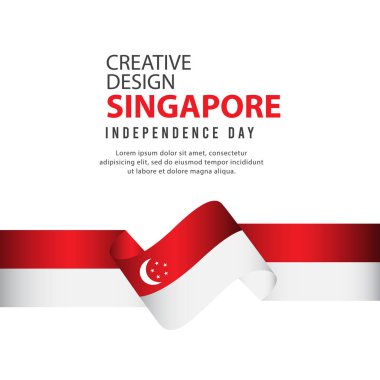 Singapur Bağımsız Gün Afiş Yaratıcı Tasarım İllüstrasyon Vektör Şablonu