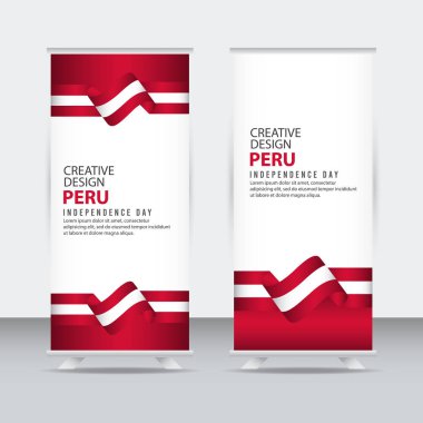 Peru Bağımsız Gün Afiş Yaratıcı Tasarım İllüstrasyon Vektör Şablonu