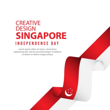 Singapur Bağımsız Gün Afiş Yaratıcı Tasarım İllüstrasyon Vektör Şablonu