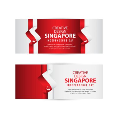 Singapur Bağımsız Gün Afiş Yaratıcı Tasarım İllüstrasyon Vektör Şablonu