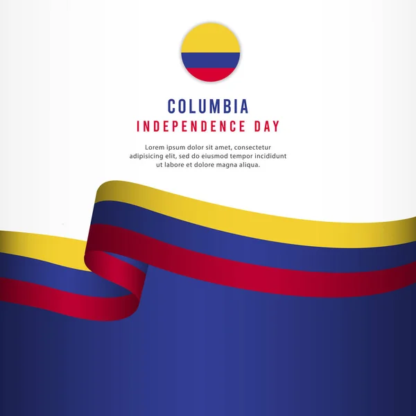 Célébration du jour de l'indépendance de Columbia, illustration vectorielle de modèle de conception de bannière — Image vectorielle