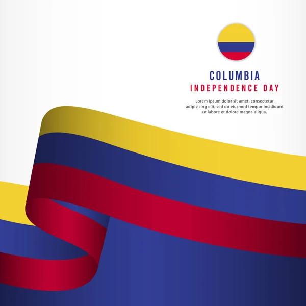Célébration du jour de l'indépendance de Columbia, illustration vectorielle de modèle de conception de bannière — Image vectorielle