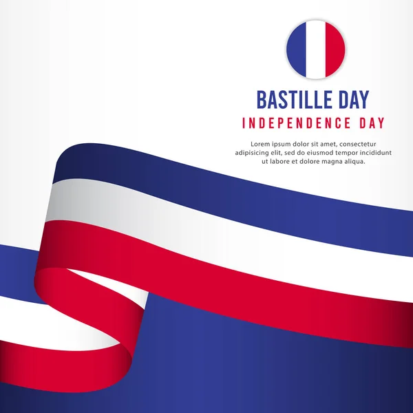 Celebração do Dia da Independência da Bastilha, conjunto de banners Design Vector Template Illustration — Vetor de Stock