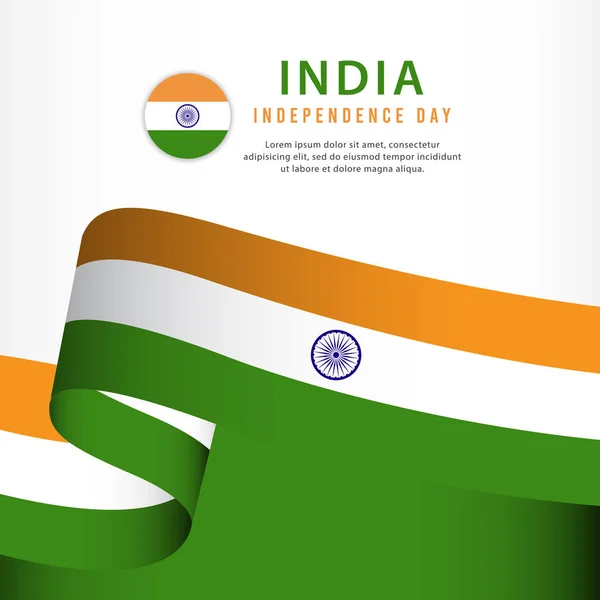 India Independence Day Celebration, conjunto de banners Design Vector Template Illustration —  Vetores de Stock
