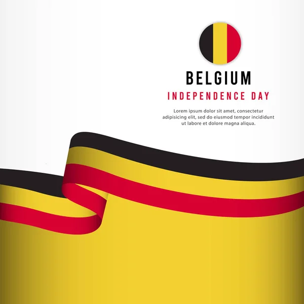 Belgique Célébration du Jour de l'Indépendance, ensemble de bannières Illustration vectorielle de modèle de conception — Image vectorielle