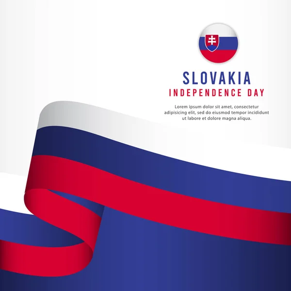 Celebração do Dia da Independência da Eslováquia, conjunto de banners Design Vector Template Illustration — Vetor de Stock