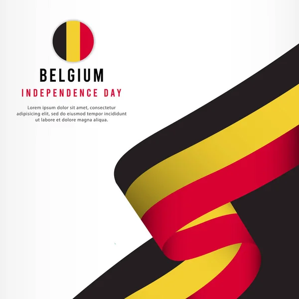 Belgique Célébration du Jour de l'Indépendance, ensemble de bannières Illustration vectorielle de modèle de conception — Image vectorielle