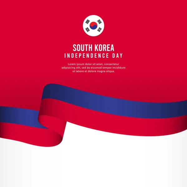 Corea del Sur Independence Day Celebration, banner set Diseño Vector Template Ilustración — Vector de stock