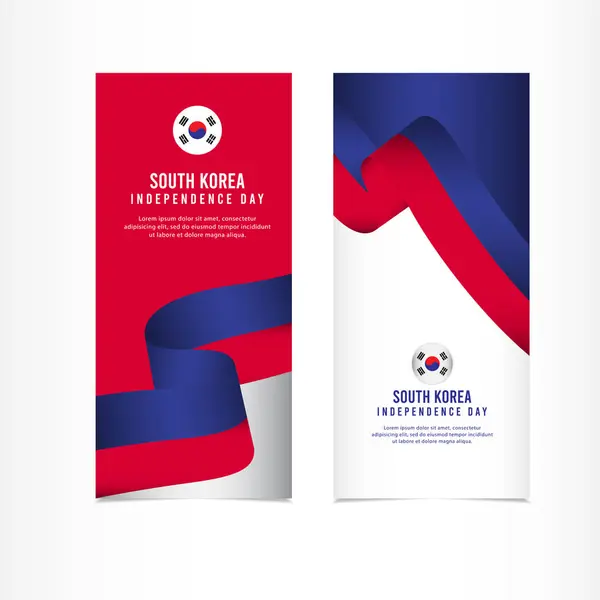 Corea del Sur Independence Day Celebration, banner set Diseño Vector Template Ilustración — Vector de stock