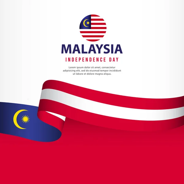 Празднование Дня независимости Малайзии, набор баннеров Design Vector Template Illustration — стоковый вектор