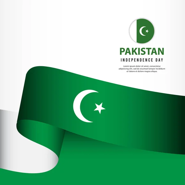 パキスタン独立記念日のお祝い、バナーセットデザインベクトルテンプレートイラスト — ストックベクタ