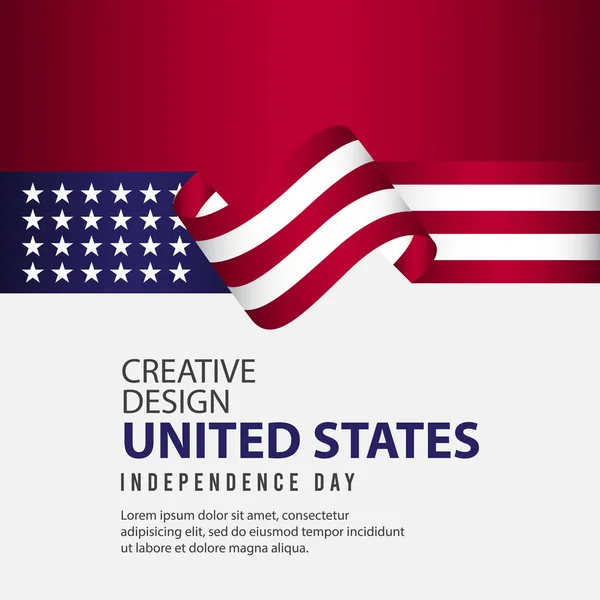 米国独立記日ポスター クリエイティブデザイン イラストベクトル テンプレート — ストックベクタ