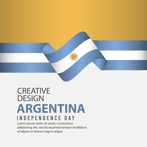 Día Independiente de Argentina Póster Diseño Creativo Ilustración Vector Template — Archivo Imágenes Vectoriales