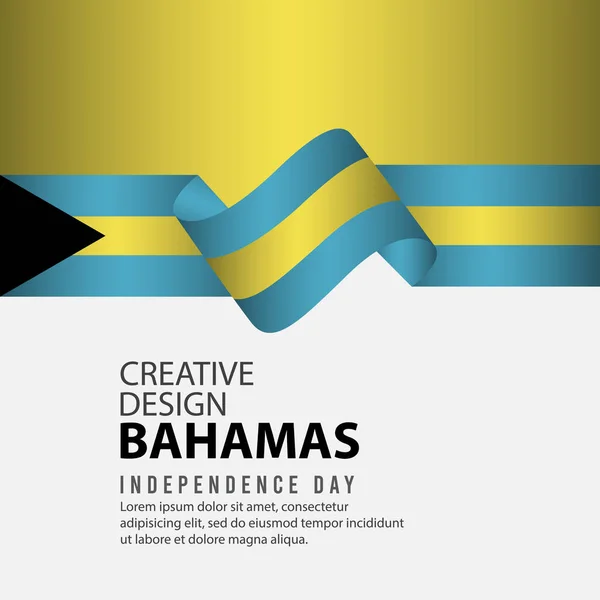 Bahamas Día Independiente Póster Diseño Creativo Ilustración Vector Template — Vector de stock