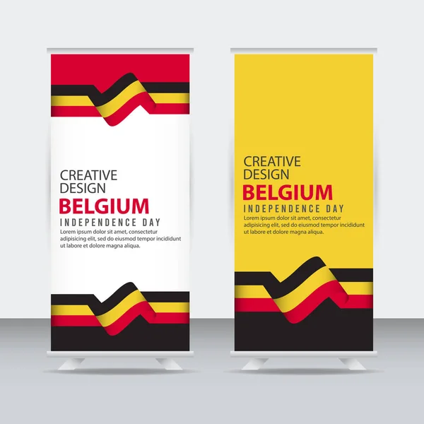 Modèle vectoriel d'illustration de conception créative d'affiche de journée indépendante de Belgique — Image vectorielle