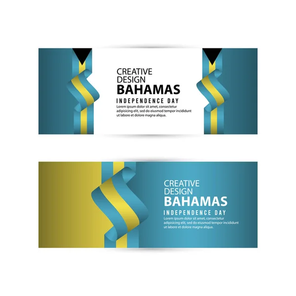 Bahamas Día Independiente Póster Diseño Creativo Ilustración Vector Template — Vector de stock