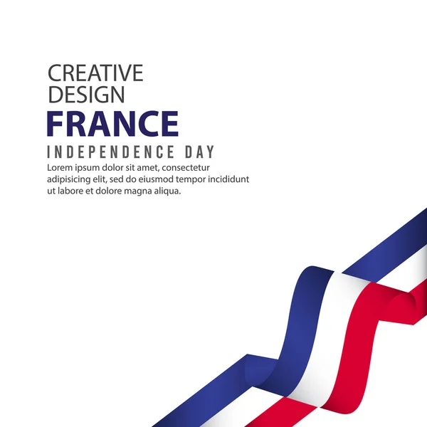 Francia Día Independiente Póster Diseño Creativo Ilustración Vector Template — Vector de stock