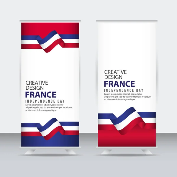 Francia Día Independiente Póster Diseño Creativo Ilustración Vector Template — Vector de stock