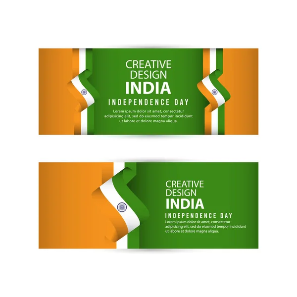 India Día Independiente Póster Diseño Creativo Ilustración Vector Template — Vector de stock