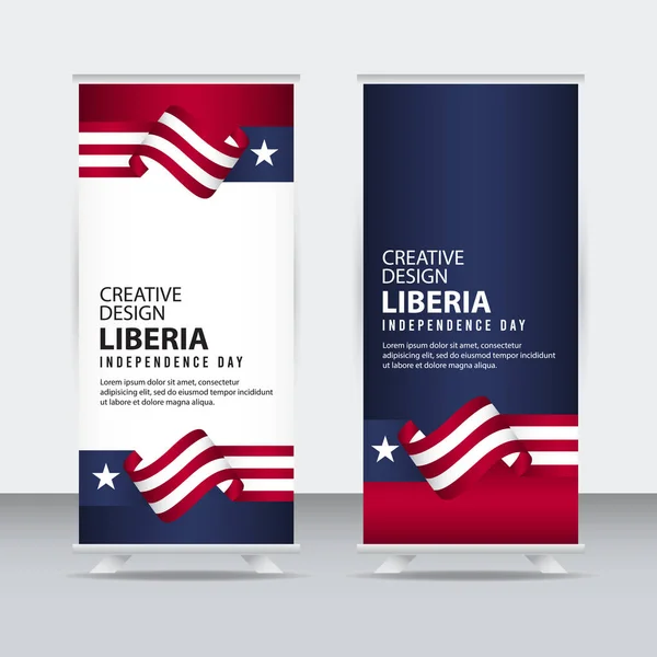 Día Independiente de Liberia Póster Diseño Creativo Ilustración Vector Template — Vector de stock