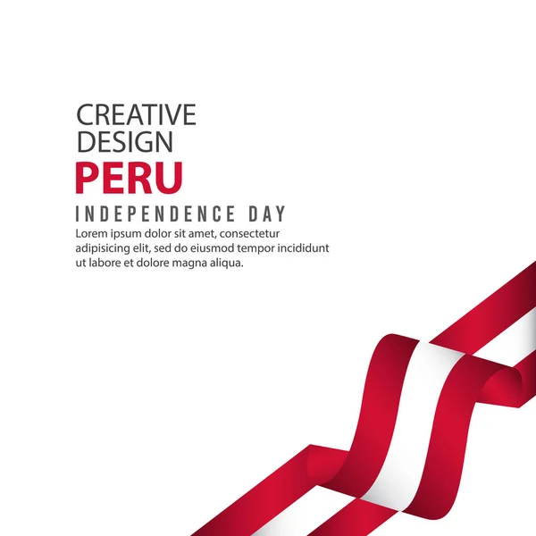 Perú Día Independiente Póster Diseño Creativo Ilustración Vector Template — Vector de stock