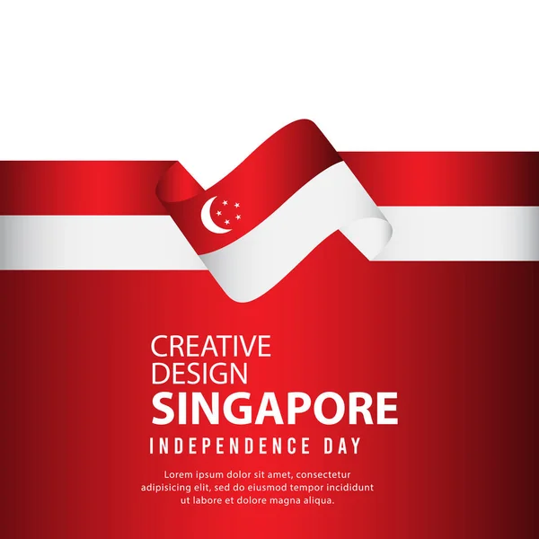 新加坡独立日海报创意设计插图载体模板 — 图库矢量图片