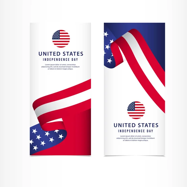 United states independence day vector template. Design for banner, advertising, greeting cards or print. Design happiness celebration. — Stock Vector