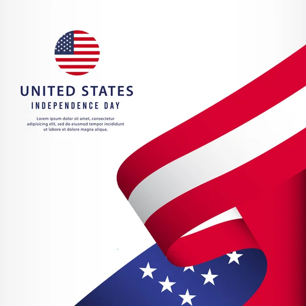 Modelo vetorial do dia da independência dos Estados Unidos. Design para banner, publicidade, cartões de felicitações ou impressão. Celebração da felicidade design . — Vetor de Stock