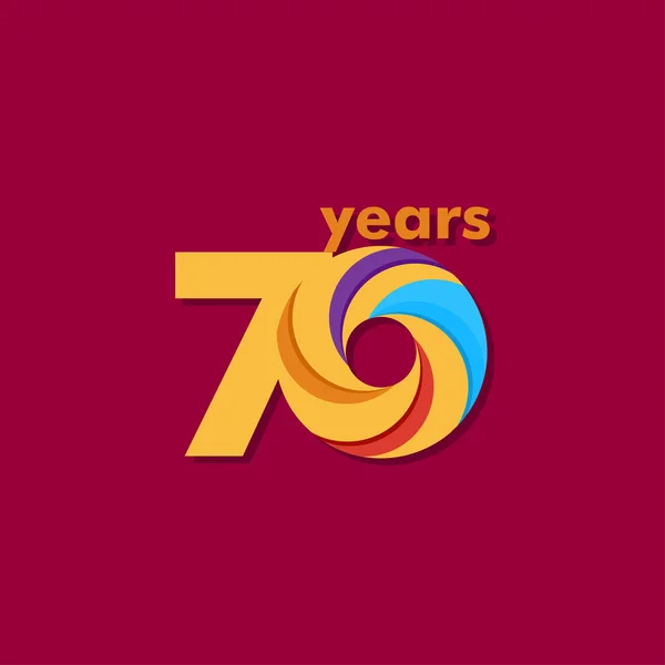 70 Aniversario Colorido Vector Plantilla Diseño Ilustración — Vector de stock
