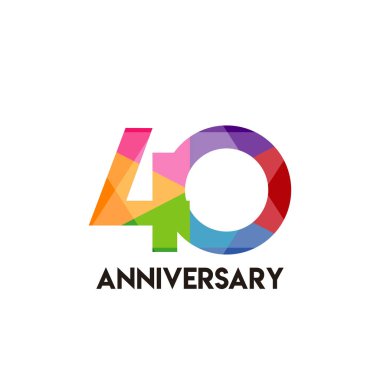 40 Yıl Yıldönümü Basit Vektör Şablonu Tasarım İllüstrasyon