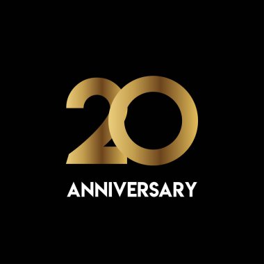 20 Yıl Dönümü Basit Vektör Şablonu Tasarım İllüstrasyon