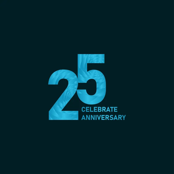 25周年記念アクアカラーベクトルテンプレートデザインイラスト — ストックベクタ