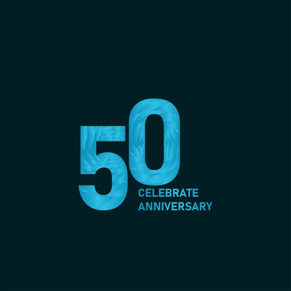 50 Aniversario Aqua Color Vector Template Design Illustration — Vector de stock