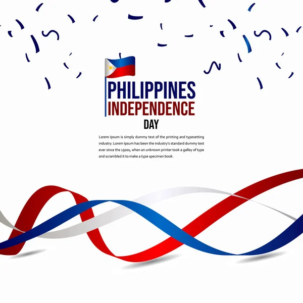 Feliz Día de la Independencia de Filipinas Celebración Vector Template Design Illustration — Archivo Imágenes Vectoriales