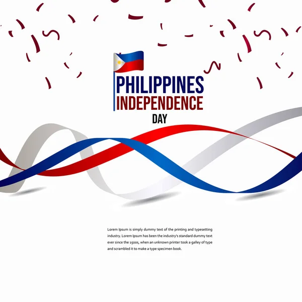 Happy Philippines Independence Day Celebration Vector Template Design Illustration — Stock Vector