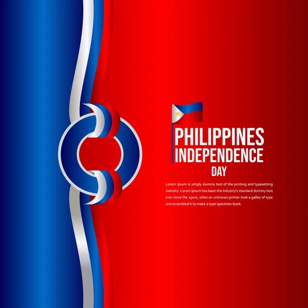 Happy Filipiny Dzień Niepodległości święto wektor szablon projekt ilustracja — Wektor stockowy