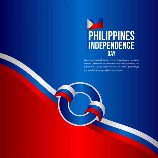 Feliz Día de la Independencia de Filipinas Celebración Vector Template Design Illustration — Archivo Imágenes Vectoriales