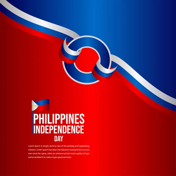Gelukkig Filippijnen Independence Day viering vector sjabloonontwerp illustratie — Stockvector