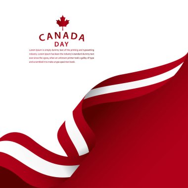 Mutlu Kanada Günü Kutlama Şablonu Tasarım İllüstrasyonu