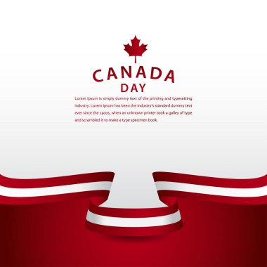 Mutlu Kanada Günü Kutlama Şablonu Tasarım İllüstrasyonu