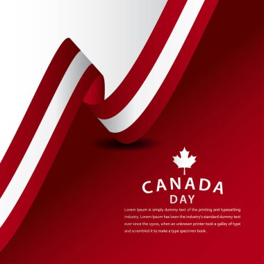 Mutlu Kanada Günü Kutlama Şablonu Tasarım İllüstrasyonu