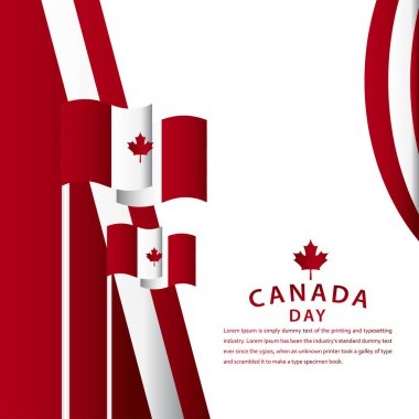 Mutlu Kanada Günü Kutlama Şablonu Tasarım İllüstrasyonu