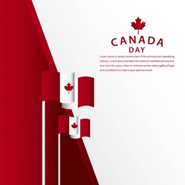 Mutlu Kanada Günü Kutlama Şablonu Tasarım İllüstrasyonu