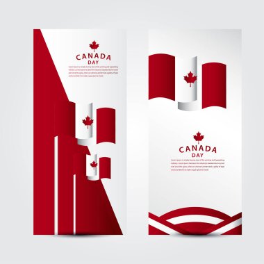 Mutlu Kanada Günü Kutlama Şablonu Tasarım İllüstrasyonu