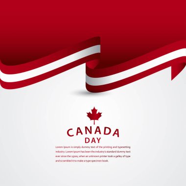 Mutlu Kanada Günü Kutlama Şablonu Tasarım İllüstrasyonu